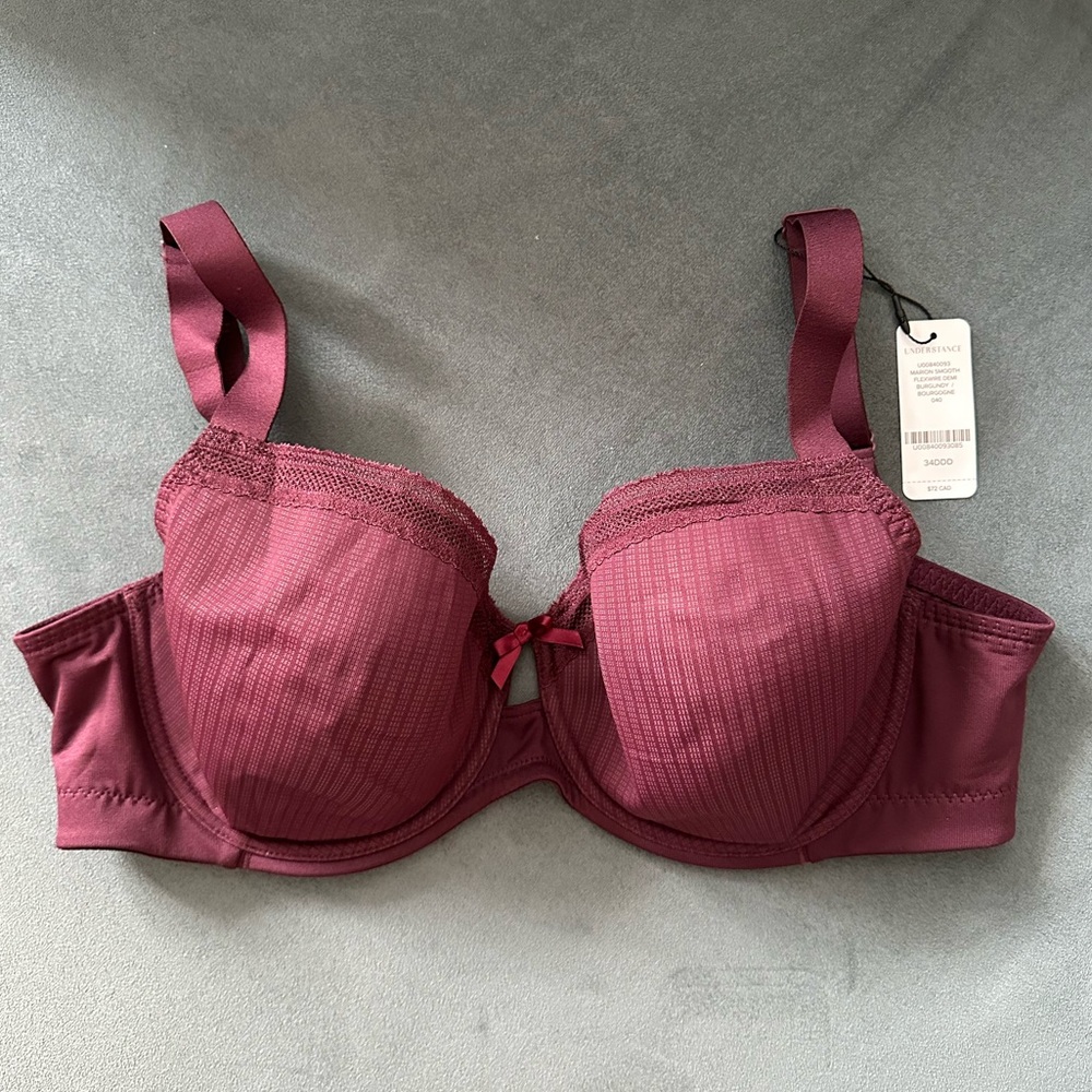 NWT Understance Marion FlexWire Demi Bra in 34DDD Burgundy